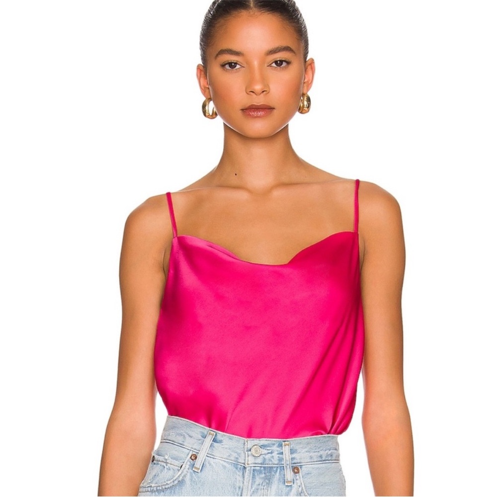 NBD Elegant Pink Satin Cami Top